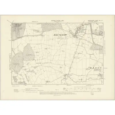 1903 Map of Warwickshire XXII.SE, 1906 Print
