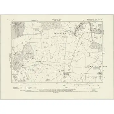 1923 Map of Warwickshire XXII.SE, 1926 Print