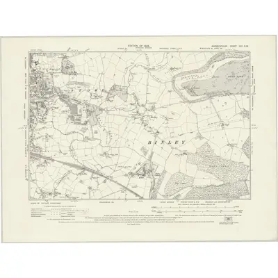 1923 Map of Warwickshire XXII.SW, 1926 Print