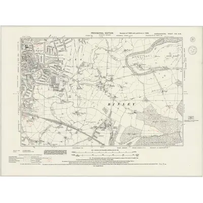 1938 Map of Warwickshire XXII.SW, 1944 Print
