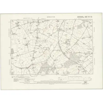 1914 Map of Warwickshire XXIV.NW, 1921 Print
