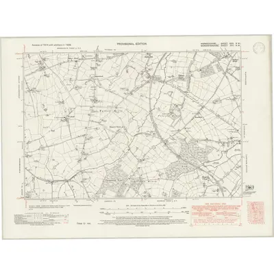 1938 Map of Warwickshire XXIV.NW, 1946 Print