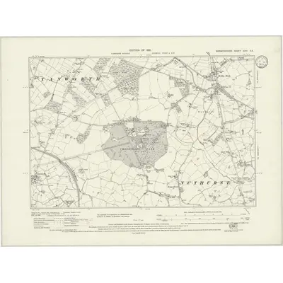 1914 Map of Warwickshire XXIV.SE, 1933 Print