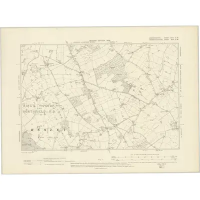 1903 Map of Warwickshire XXIV.SW, 1905 Print