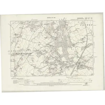 1925 Map of Warwickshire XXIVa.NW, 1929 Print