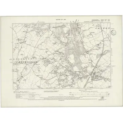 1925 Map of Warwickshire XXIVa.NW, 1934 Print