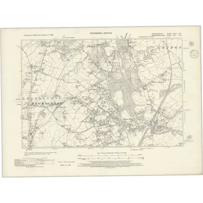 1938 Map of Warwickshire XXIVa.NW, 1945 Print