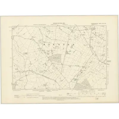 1903 Map of Warwickshire XXV.NE, 1905 Print