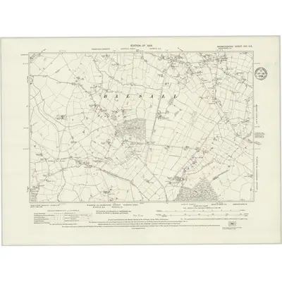 1923 Map of Warwickshire XXV.NE, 1934 Print