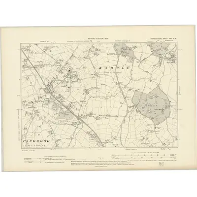 1903 Map of Warwickshire XXV.NW, 1905 Print