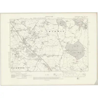 1913 Map of Warwickshire XXV.NW, 1920 Print
