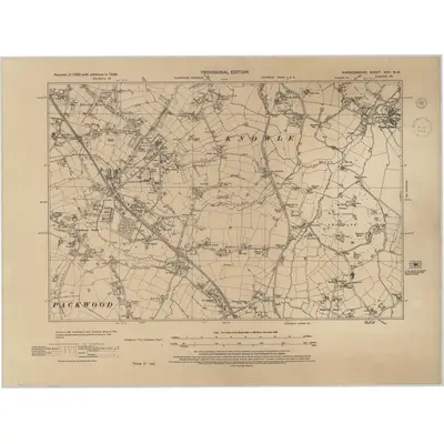 1938 Map of Warwickshire XXV.NW, 1945 Print