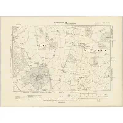 1903 Map of Warwickshire XXV.SE, 1906 Print