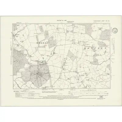 1923 Map of Warwickshire XXV.SE, 1935 Print