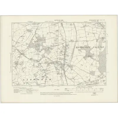 1914 Map of Warwickshire XXV.SW, 1920 Print
