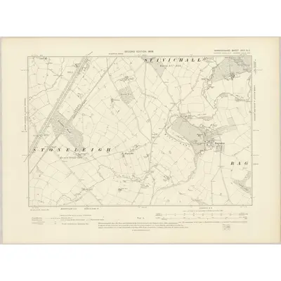 1903 Map of Warwickshire XXVI.NE, 1906 Print