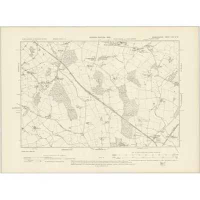 1903 Map of Warwickshire XXVI.NW, 1905 Print