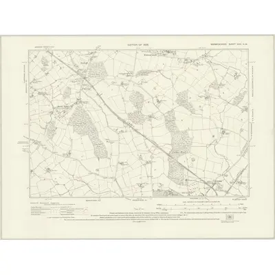 1923 Map of Warwickshire XXVI.NW, 1926 Print
