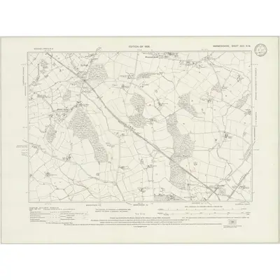 1923 Map of Warwickshire XXVI.NW, 1933 Print