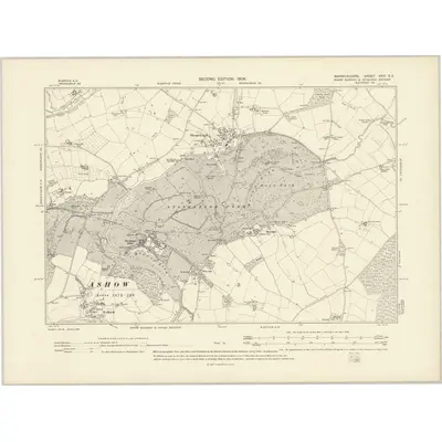 1903 Map of Warwickshire XXVI.SE, 1906 Print