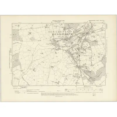 1903 Map of Warwickshire XXVI.SW, 1906 Print