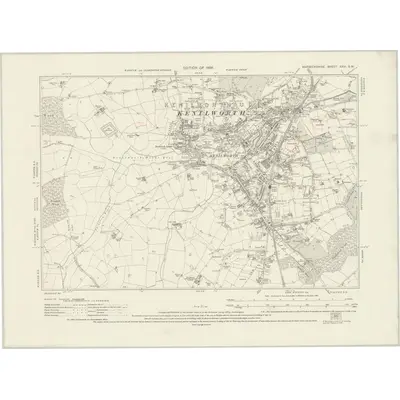 1923 Map of Warwickshire XXVI.SW, 1926 Print