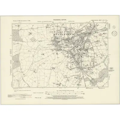 1938 Map of Warwickshire XXVI.SW, 1945 Print