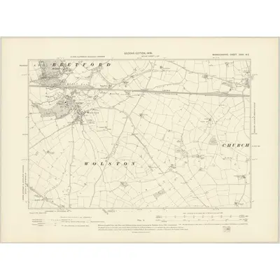 1903 Map of Warwickshire XXVII.NE, 1906 Print