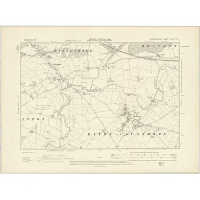 1903 Map of Warwickshire XXVII.NW, 1906 Print