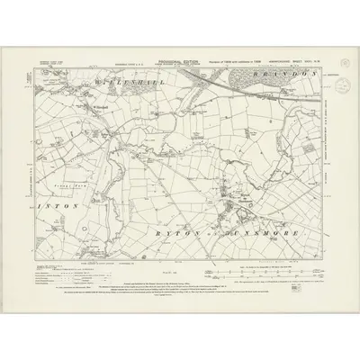 1938 Map of Warwickshire XXVII.NW, 1944 Print