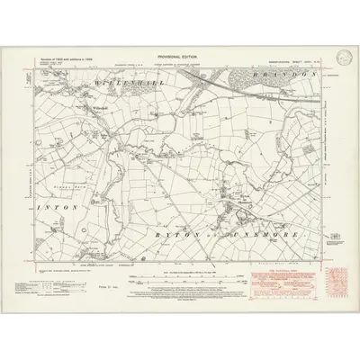 1938 Map of Warwickshire XXVII.NW, 1946 Print