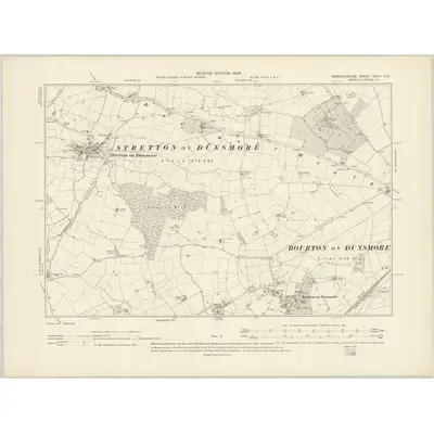 1903 Map of Warwickshire XXVII.SE, 1906 Print