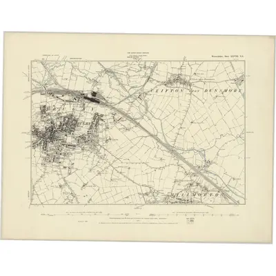 1886 Map of Warwickshire XXVIII.NE, 1887 Print