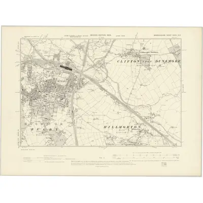 1903 Map of Warwickshire XXVIII.NE, 1905 Print