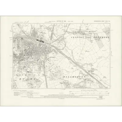 1923 Map of Warwickshire XXVIII.NE, 1926 Print