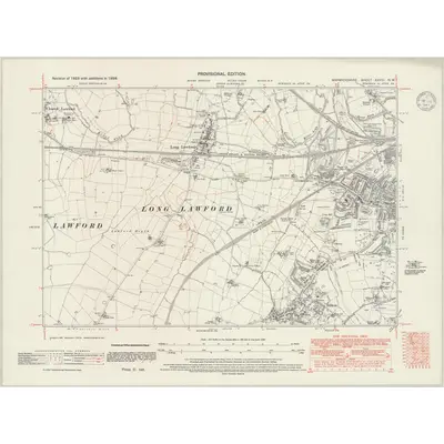 1938 Map of Warwickshire XXVIII.NW, 1947 Print