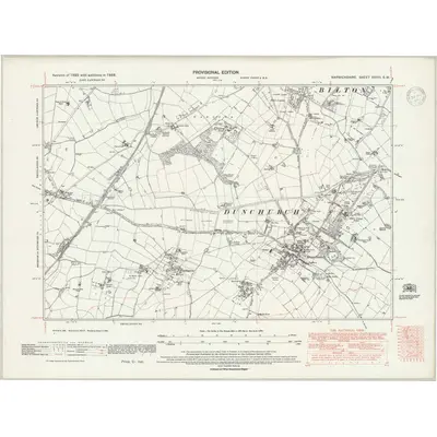 1938 Map of Warwickshire XXVIII.SW, 1947 Print