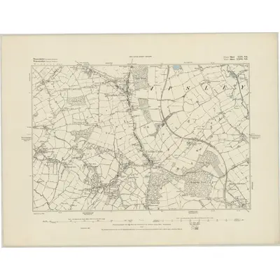 1883 Map of Warwickshire XXX.SE, 1884 Print