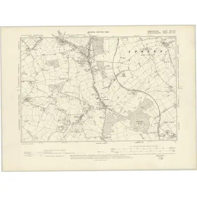 1903 Map of Warwickshire XXX.SE, 1905 Print