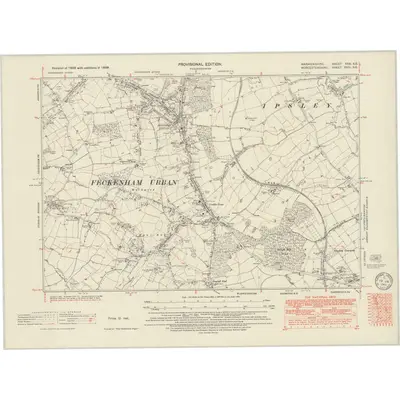 1938 Map of Warwickshire XXX.SE, 1949 Print