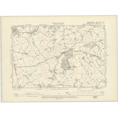 1903 Map of Warwickshire XXXI.NW, 1905 Print