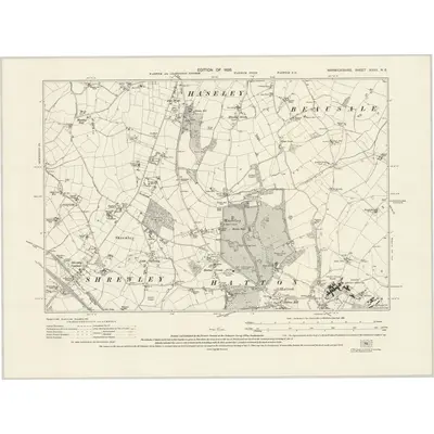 1923 Map of Warwickshire XXXII.NE, 1926 Print
