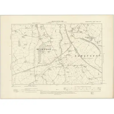 1903 Map of Warwickshire XXXII.NW, 1906 Print