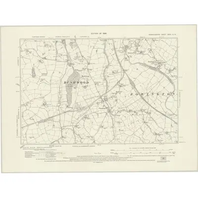 1923 Map of Warwickshire XXXII.NW, 1926 Print