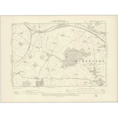 1903 Map of Warwickshire XXXII.SE, 1906 Print