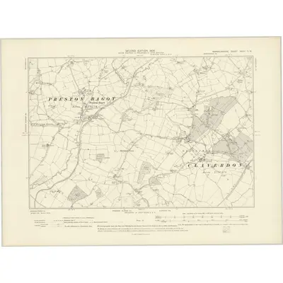 1903 Map of Warwickshire XXXII.SW, 1906 Print