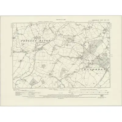 1923 Map of Warwickshire XXXII.SW, 1926 Print
