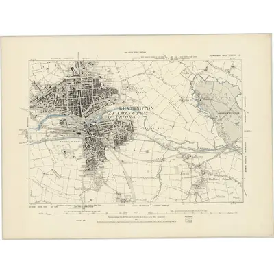 1886 Map of Warwickshire XXXIII.SE, 1887 Print