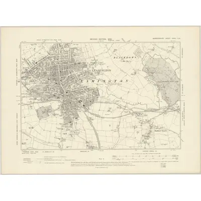1904 Map of Warwickshire XXXIII.SE, 1906 Print