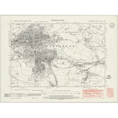 1938 Map of Warwickshire XXXIII.SE, 1947 Print